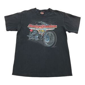 Vintage 1990s Harley Davidson Cafe Single Stitch T-Shirt Size Large Mens Black L